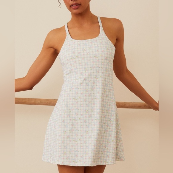 Altard State Active Spirit Gingham Floral Dress - Picture 1 of 5